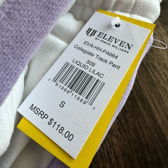 NWT EleVen Venus Williams Purple White 2 Pc Crop Top Joggers Set - Size S - Picture 11 of 13